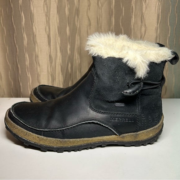 Merrell Shoes - Merrell Tremblant Women's 9.5 Black Leather DRY Waterproof 200 Ankle J45728